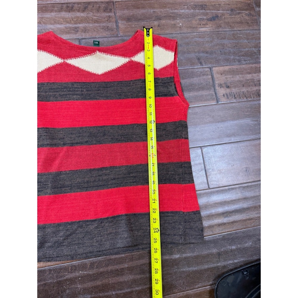 Ralph Lauren Southwestern Top Sweater Sleeveless | Brown Red Tan | Size XL - Picture 6 of 9